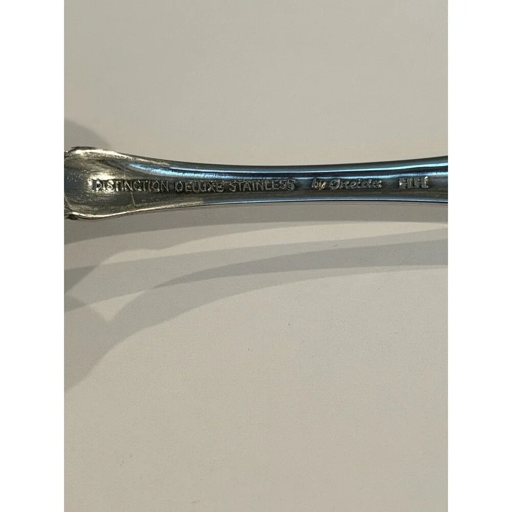 6 Oneida Raphael Stainless Soup Spoons Tablespoons Distinction Deluxe Flatware